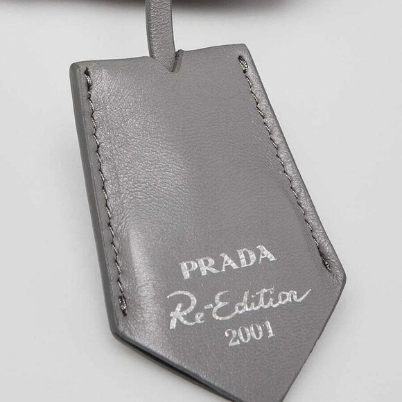 Prada Slate Grey Antique Nappa Leather Small Top Handle Crossbody Bag - 1BB099 - Picture 9 of 12